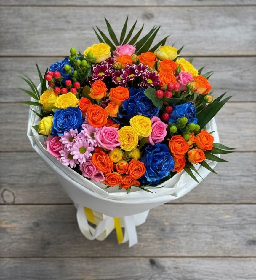 Букет цветов из: Розы и Хризантемы в Березовском Свердловской области