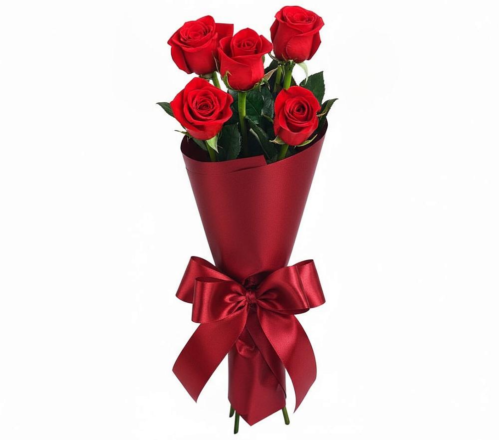 Букет 5 Красных роз Эдлесс Лав в Березовском Свердловской области