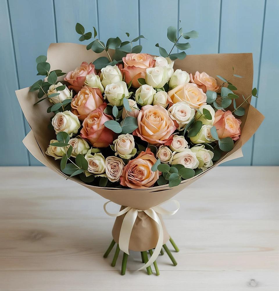 Букет цветов из: Альстромерии и Розы в Березовском Свердловской области