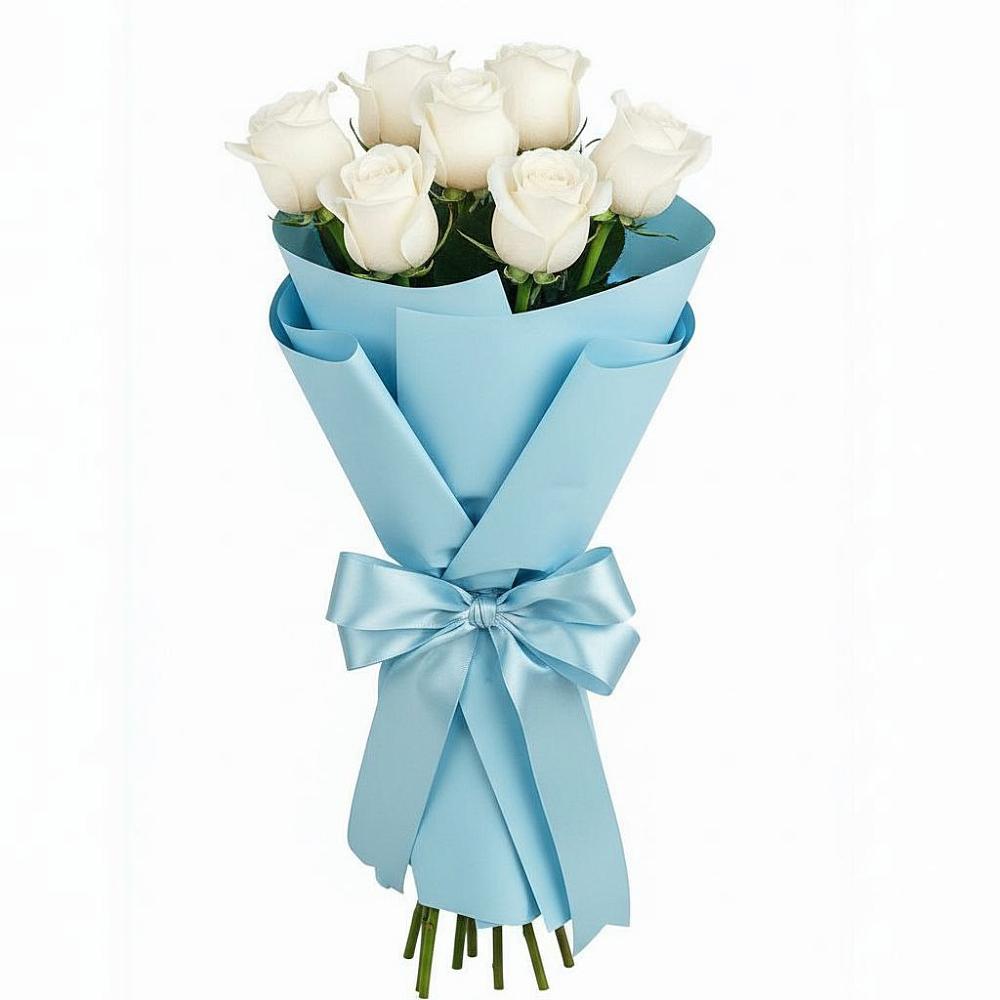 Букет 7 белых роз Проуд в Березовском Свердловской области