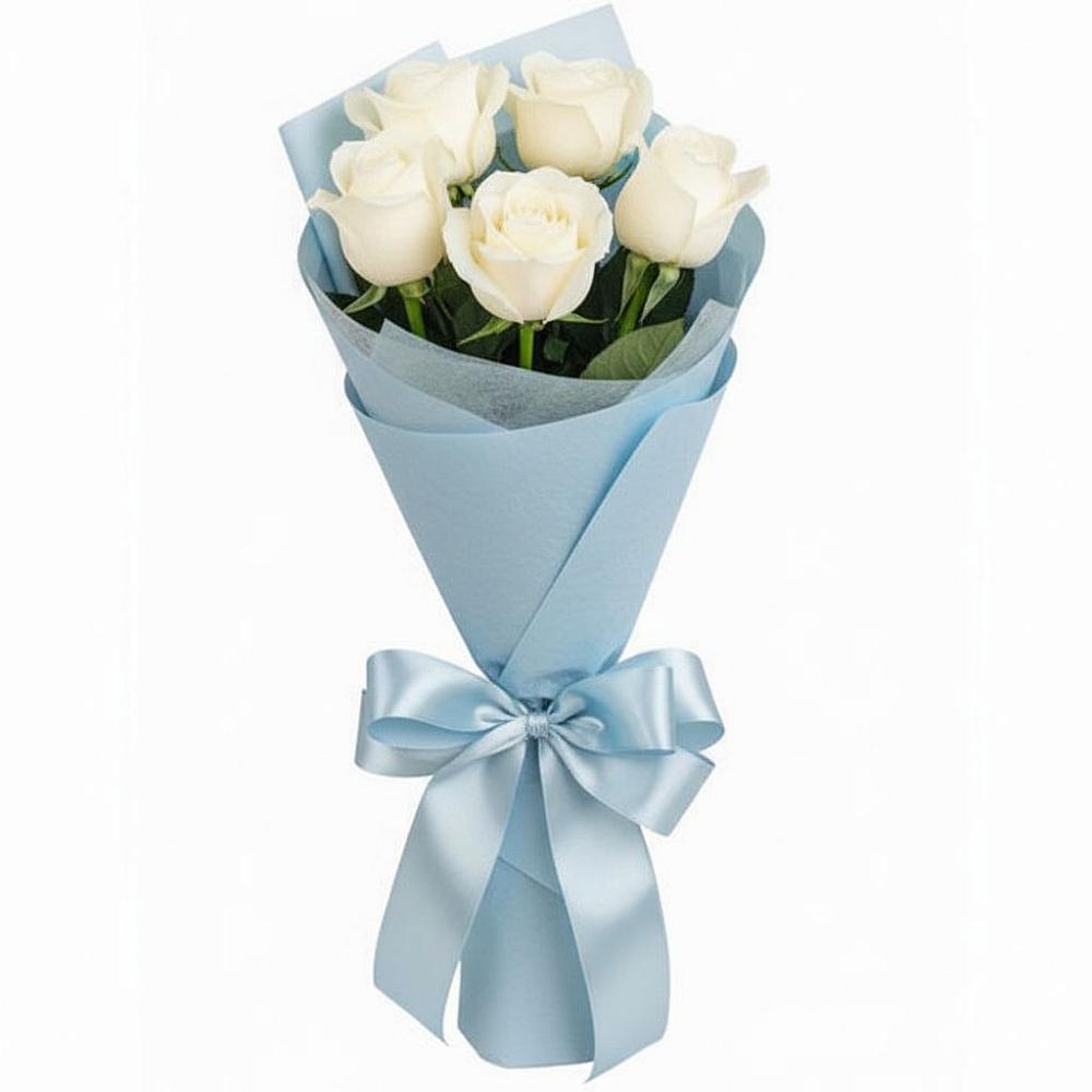 Букет 5 Белых роз Проуд в Березовском Свердловской области