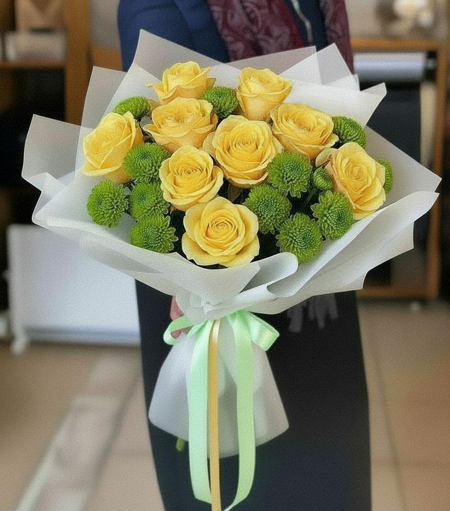 Букет цветов из: Хризантемы и Розы в Березовском Свердловской области