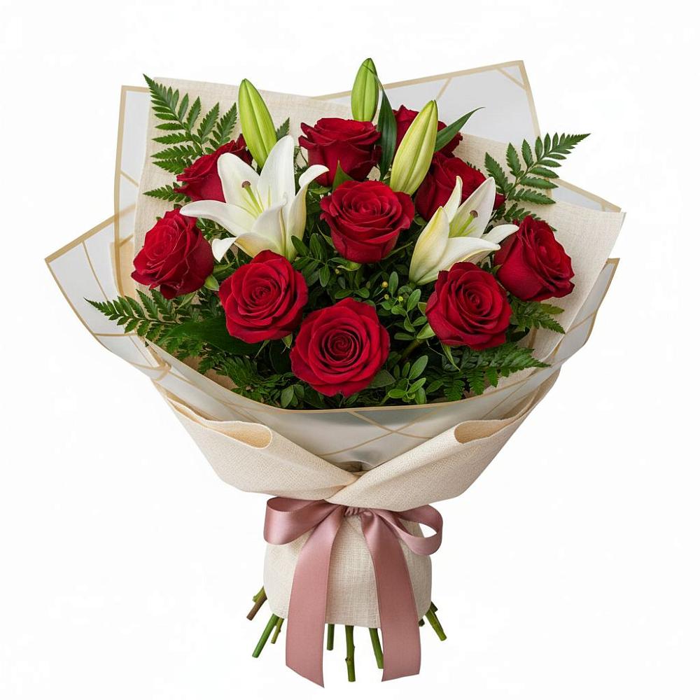 Букет цветов из: Лилии и Розы в Березовском Свердловской области