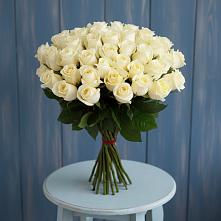 Букет 51 Белая роза Эдлесс Лав в Березовском Свердловской области