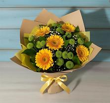Букет цветов из:  Герберы и Хризантемы в Березовском Свердловской области