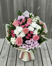 Букет цветов из:  Альстромерии, Гвоздики, Розы и Хризантемы #REPLACE_PRED# Березовском Свердловской области