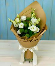 Букет цветов из:  Хризантемы и Лизиантусы #REPLACE_PRED# Березовском Свердловской области