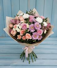 Букет цветов из:  Хризантемы, Розы и Альстромерии #REPLACE_PRED# Березовском Свердловской области