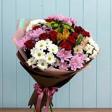Букет цветов из:  Розы, Хризантемы и Альстромерии в Березовском Свердловской области