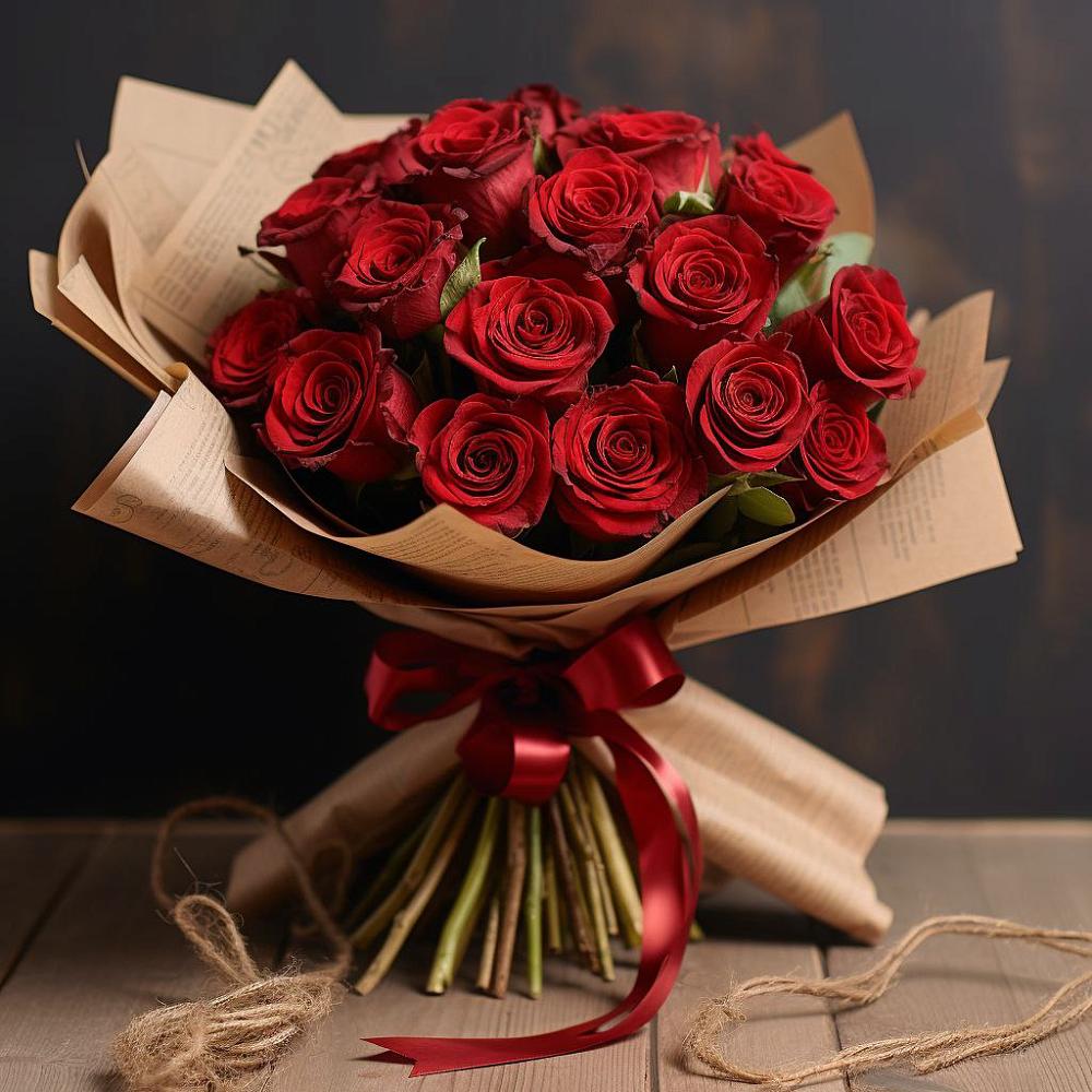 Букет 17 Красных роз Эдлесс Лав в Березовском Свердловской области